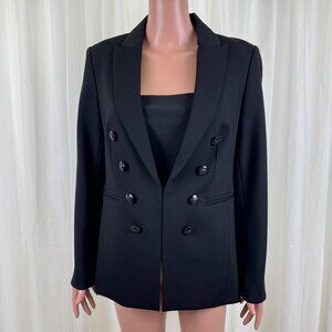 Women's T Tahari Military Style Blazer Jacket Office Career Semi Formal Sz 8 BLK